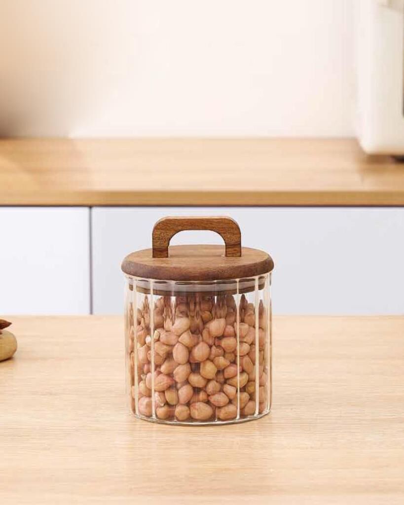 BOROSİLİKAT AKASYA CAM KULPLU KAVANOZ 650ML