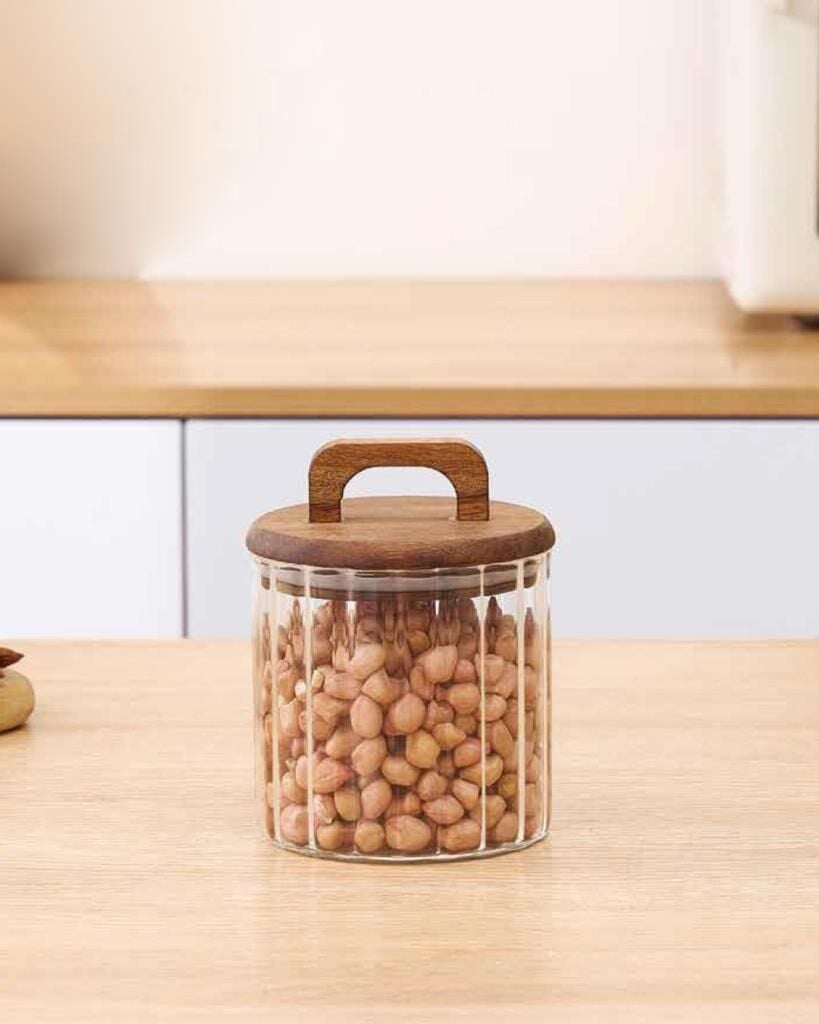BOROSİLİKAT AKASYA CAM KULPLU KAVANOZ 650ML