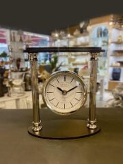 GÜMÜŞ SİYAH MASA SAATİ 19X21CM