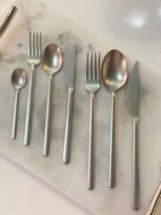 ALLEGRA SADE MAT BRUSH 6 KİŞİLİK 42 PARÇA ÇATAL KAŞIK BIÇAK TAKIMI