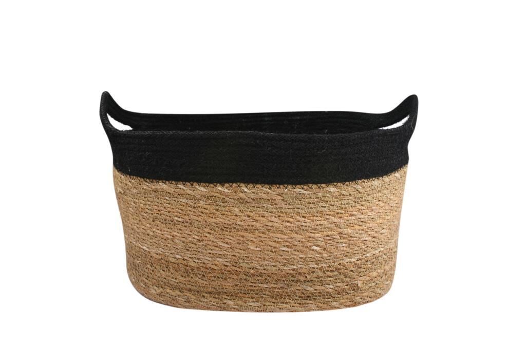 HASIR SİYAH OVAL SEPET 37X19CM