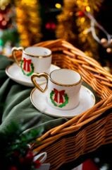 NOEL KIRMIZI FİYONK 2 KİŞİLİK TÜRK KAHVESİ FİNCANI