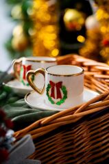 NOEL KIRMIZI FİYONK 2 KİŞİLİK TÜRK KAHVESİ FİNCANI