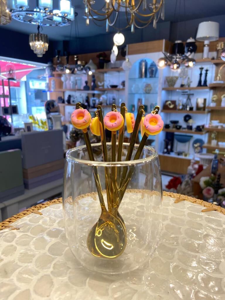 ALTIN DONUT DESEN 6'LI KAHVE/ÇAY KAŞIK