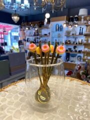 ALTIN DONUT DESEN 6'LI KAHVE/ÇAY KAŞIK