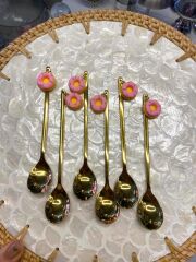 ALTIN DONUT DESEN 6'LI KAHVE/ÇAY KAŞIK