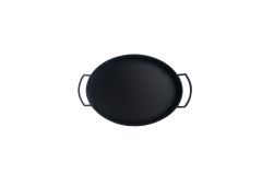 SİYAH OVAL KULPLU TEPSİ 30CM
