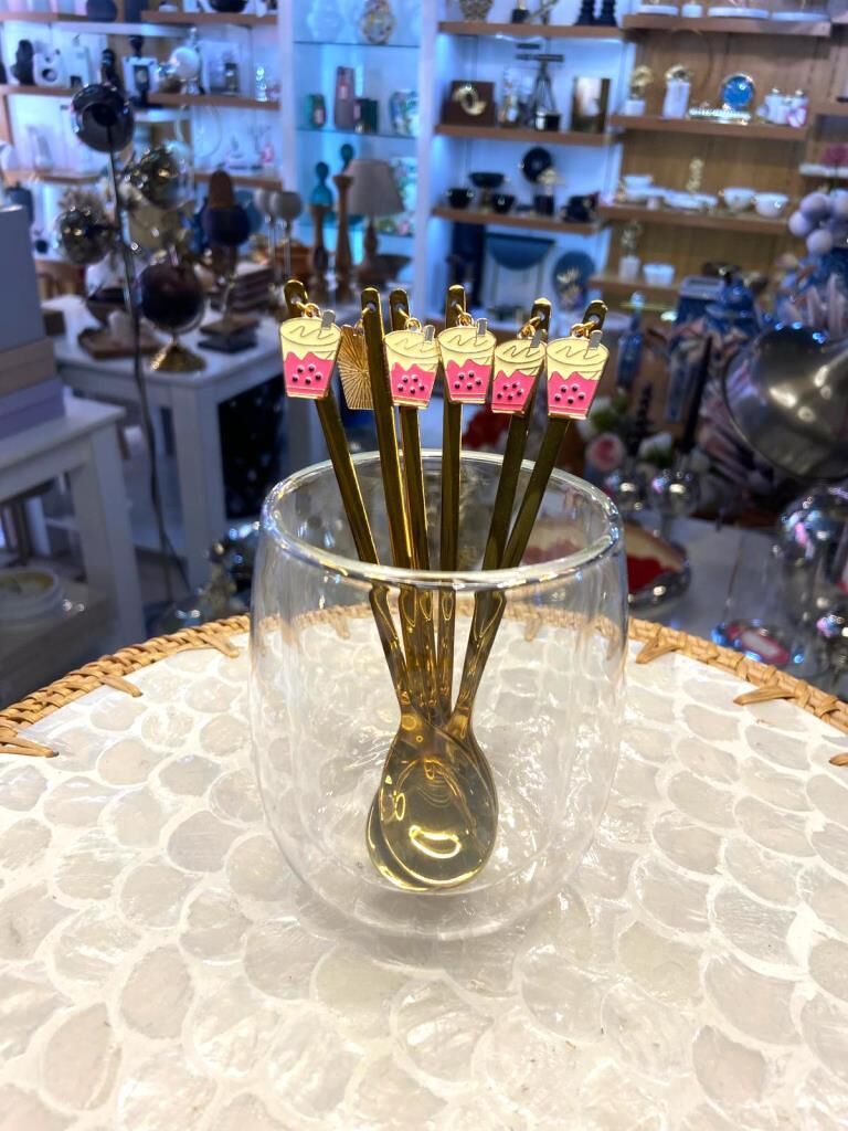 ALTIN CUPCAKE DESEN 6'LI KAHVE/ÇAY KAŞIK