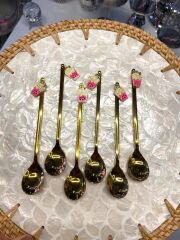 ALTIN CUPCAKE DESEN 6'LI KAHVE/ÇAY KAŞIK