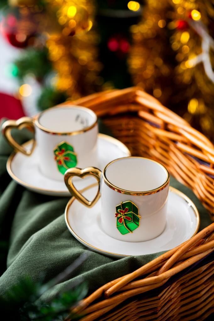 NOEL YEŞİL PAKET 2 KİŞİLİK TÜRK KAHVESİ FİNCANI