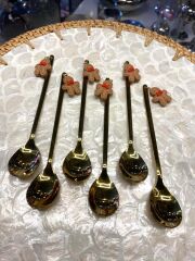 ALTIN KURABİYE DESEN 6'LI KAHVE/ÇAY KAŞIK