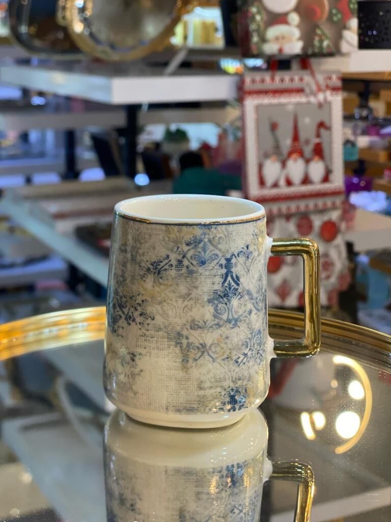 MAVİ DESENLİ TEKLİ KUPA 240ML