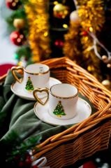 NOEL ÇAM AĞACI 2 KİŞİLİK TÜRK KAHVESİ FİNCANI