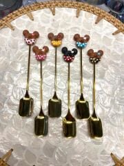 ALTIN MICKEY MOUSE DESEN 6'LI KAHVE/ÇAY KAŞIK