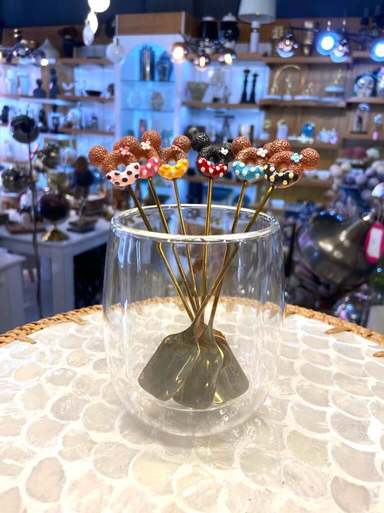 ALTIN MICKEY MOUSE DESEN 6'LI KAHVE/ÇAY KAŞIK