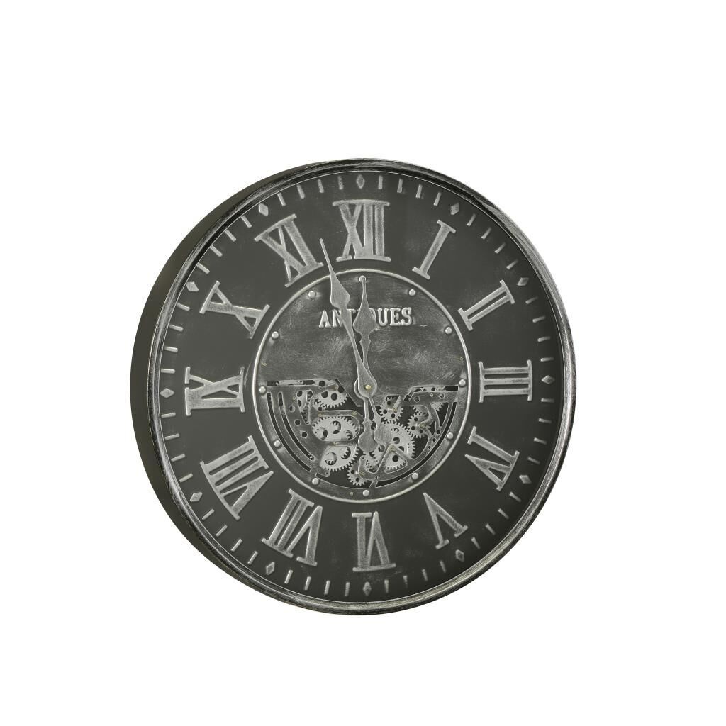 SİYAH GÜMÜŞ ÇARKLI DUVAR SAATİ 60CM
