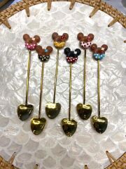 ALTIN MICKY MOUSE DESEN 6'LI KAHVE/ÇAY KAŞIK