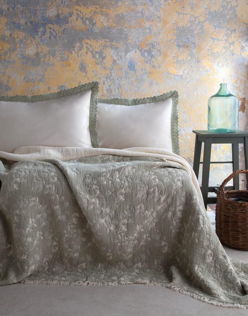 MARBELLA ADAÇAYI ÇİFT KİŞİLİK PİKE/YATAK ÖRTÜSÜ SET