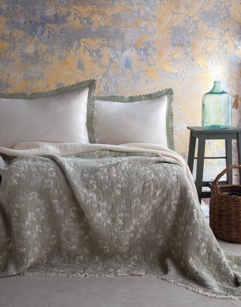 MARBELLA ADAÇAYI ÇİFT KİŞİLİK PİKE/YATAK ÖRTÜSÜ SET