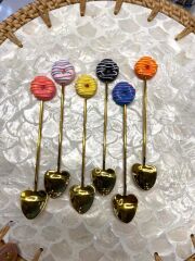 ALTIN DONUT DESEN 6'LI KAHVE/ÇAY KAŞIK