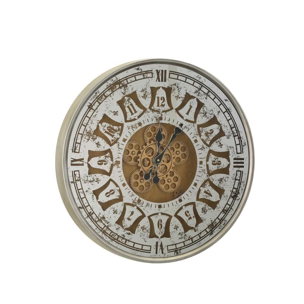 KREM ESKİTME ÇARKLI DUVAR SAATİ 60CM