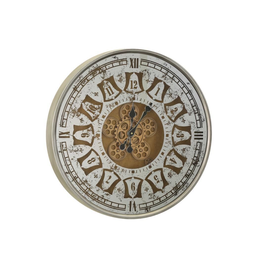 KREM ESKİTME ÇARKLI DUVAR SAATİ 60CM