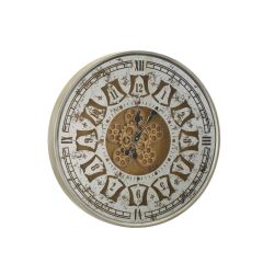 KREM ESKİTME ÇARKLI DUVAR SAATİ 60CM