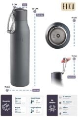 FİKA RENTO VAKUMLU TERMOS ŞİŞE 600ML ANTRASİT