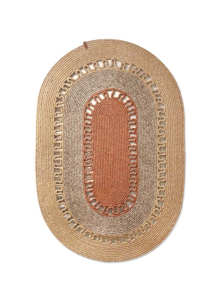 KİREMİT BAMBU JÜT OVAL HALI/PASPAS 120X80CM