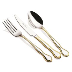 VİKON DEKORLU 24K ALTIN 6 KİŞİLİK 42 PARÇA ÇATAL KAŞIK BIÇAK TAKIMI
