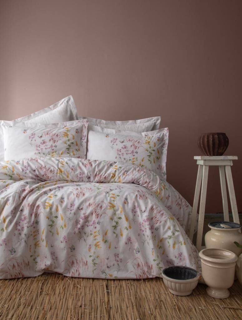 HELENA PEMBE ÇİFT KİŞİLİK NEVRESİM TAKIMI