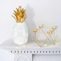 ALTIN 4'LÜ TEALIGHT METAL MUMLUK 23CM