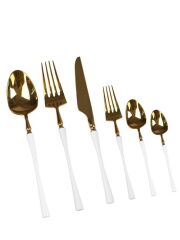 BEYAZ PARLAK ALTIN 36 PARÇA ÇATAL KAŞIK BIÇAK SETİ