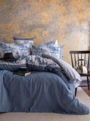 FRANCIS İNDİGO ÇİFT KİŞİLİK KREP NEVRESİM TAKIMI