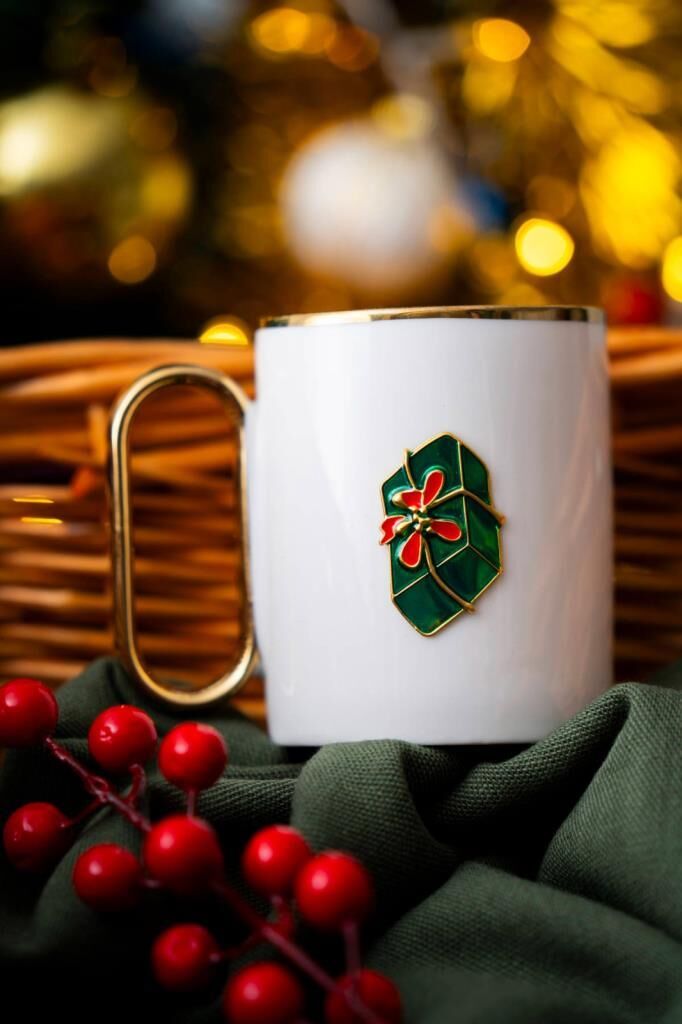 NOEL YEŞİL HEDİYE PAKETİ KUPA