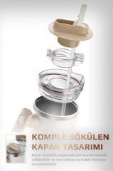 FİKA LUMİ DÖNER KULPLU TERMOS 950 ML BEJ
