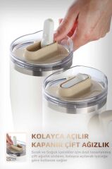 FİKA LUMİ DÖNER KULPLU TERMOS 950 ML BEJ