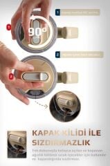 FİKA LUMİ DÖNER KULPLU TERMOS 950 ML BEJ