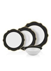 JASWELY SİYAH 6 KİŞİLİK 24 PARÇA YEMEK TAKIMI