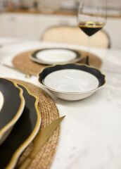 JASWELY SİYAH 6 KİŞİLİK 24 PARÇA YEMEK TAKIMI