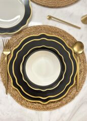 JASWELY SİYAH 6 KİŞİLİK 24 PARÇA YEMEK TAKIMI