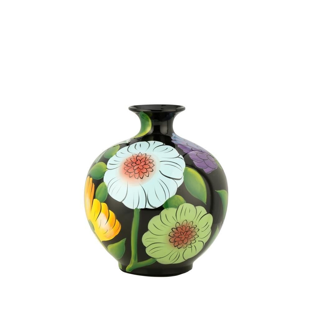 ÇİÇEK DESENLİ  DAR AĞIZ VAZO 25x28 CM