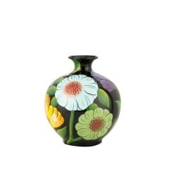 ÇİÇEK DESENLİ  DAR AĞIZ VAZO 25x28 CM