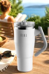 FİKA LUMİ DÖNER KULPLU TERMOS 950 ML BEYAZ