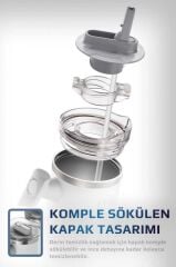 FİKA LUMİ DÖNER KULPLU TERMOS 950 ML BEYAZ