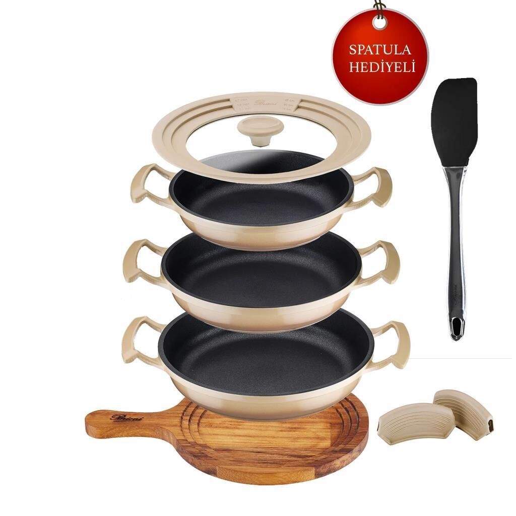 TRY COOK 7 PARÇA SAHAN SETİ BEJ