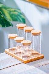 MALIBU 6'LI BAMBU STANDLI YUVARLAK BAHARATLIK