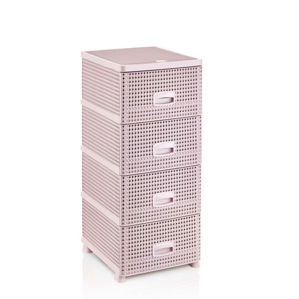 PEMBE ÖRGÜ DESEN 4 ÇEKMECELİ DOLAP