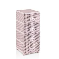 PEMBE ÖRGÜ DESEN 4 ÇEKMECELİ DOLAP