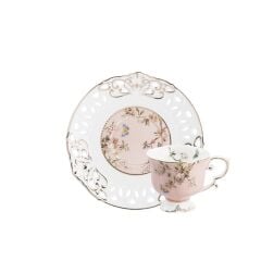 PEMBE İŞLEMELİ 6 KİŞİLİK TÜRK KAHVESİ FİNCANI